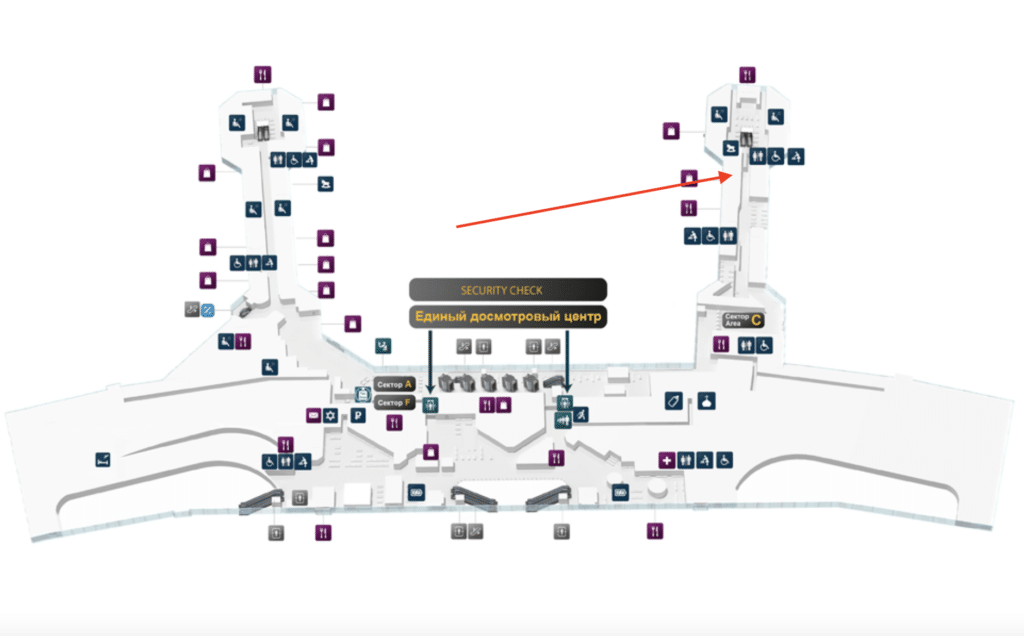 Местонахождение Domodedovo (AIRPORT BUSINESS LOUNGE), Бизнес залы Домодедово