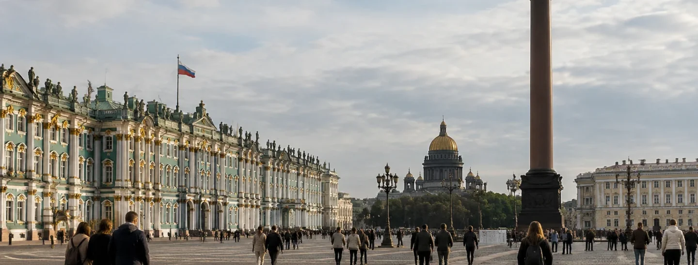 Дворцовая площадь и исторические здания Санкт-Петербурга