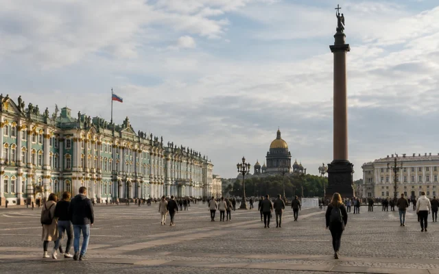 Дворцовая площадь и исторические здания Санкт-Петербурга