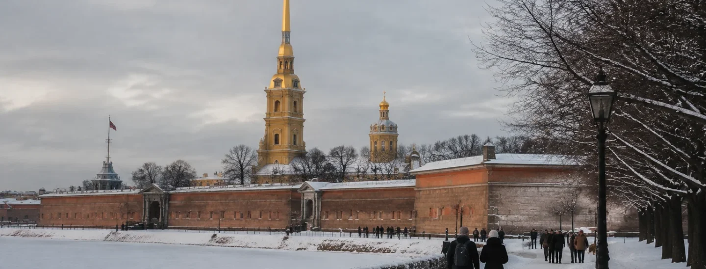 Зимняя прогулка у Петропавловской крепости