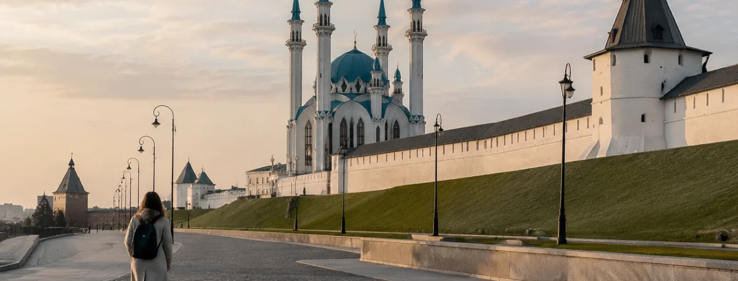 Казанский Кремль и мечеть Кул-Шариф в начале маршрута