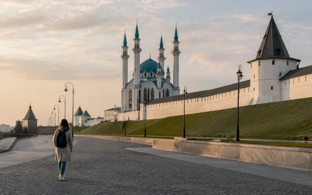 Казанский Кремль и мечеть Кул-Шариф в начале маршрута