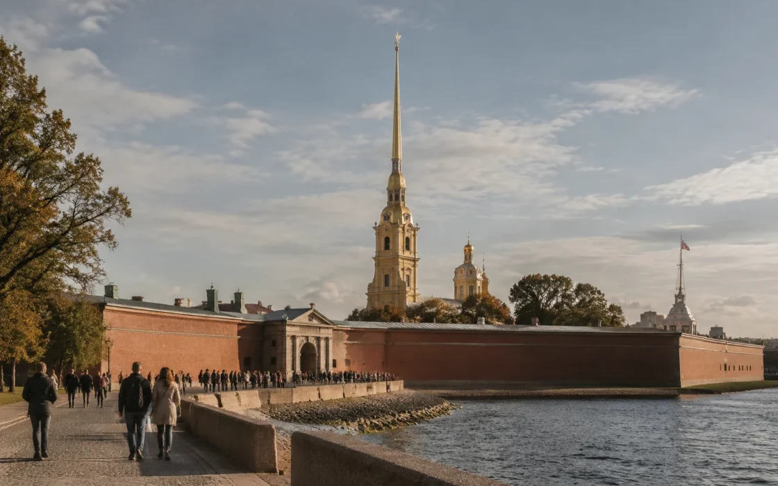 прогулка по территории Петропавловской крепости