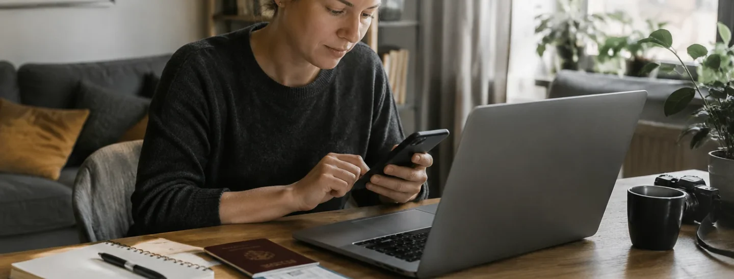 Путешественник сохраняет документы и данные после поездки
