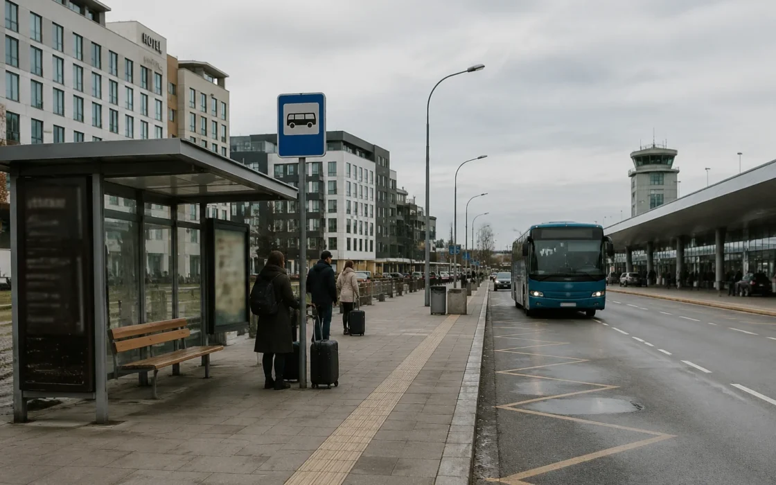 Остановка транспорта рядом с местом проживания и городская застройка