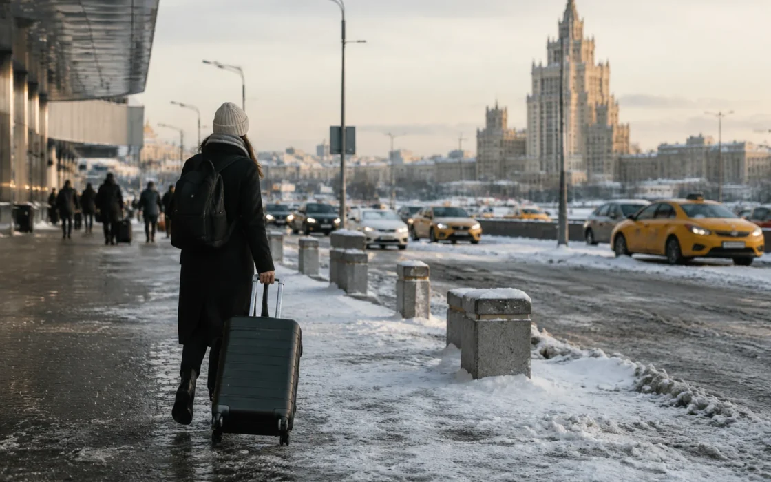 Прибытие после короткой зимней поездки