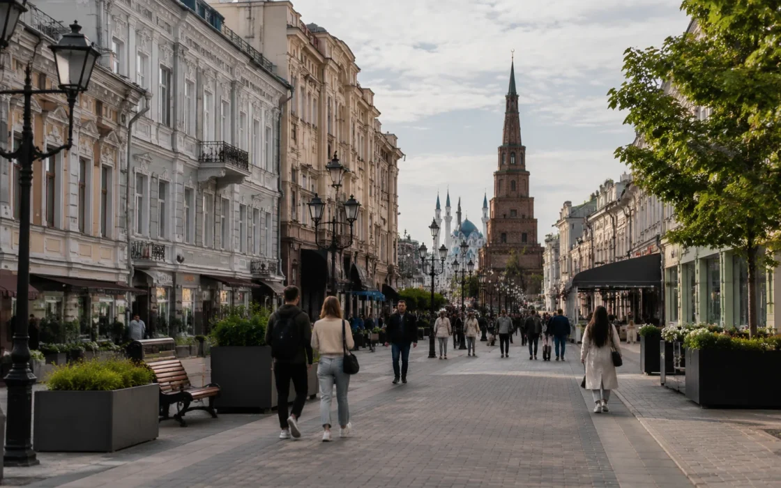 Прогулка по улице Баумана в Казани