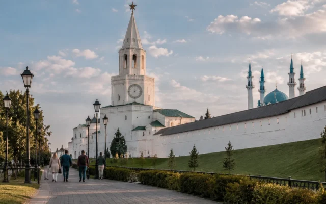 подход к стенам Казанского Кремля со стороны города