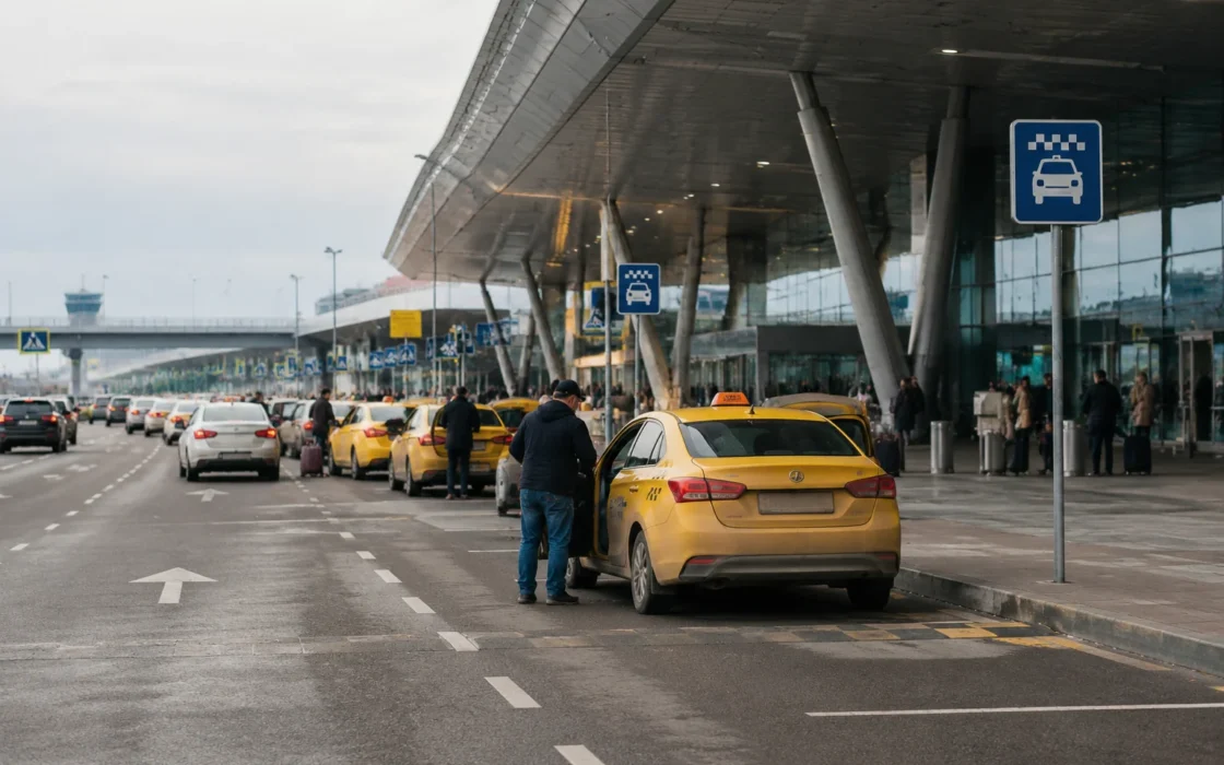 Зона посадки автомобилей у аэропорта